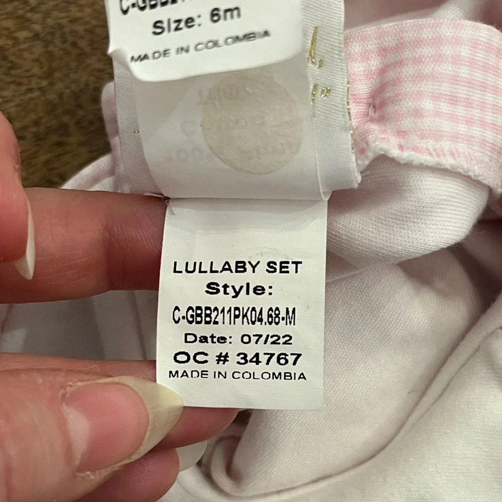 Lullaby Set Bubble‎ Romper Baby Girl 6M Pink Gingham Pumpkin Embroidered Collar